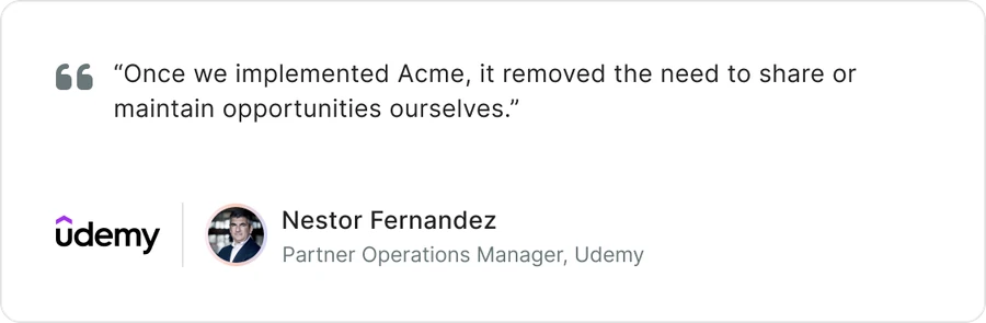 Udemy testimonial — Nestor Fernandez